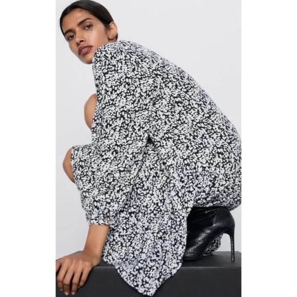 Zara Claris Black/White Print Mini Dress - Picture 6 of 14